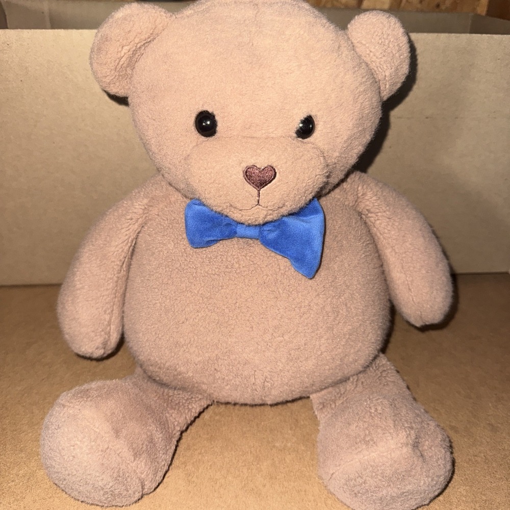 Cuddle & Calm Weighted Friends Brown Teddy Bear Blue Bowtie Plush Toy 10"